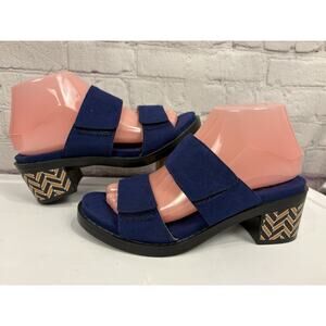 Alegria 7 /7.5 TIA-603 37 Blue Block Heel Sandals Comfort Suede Strap Never Worn